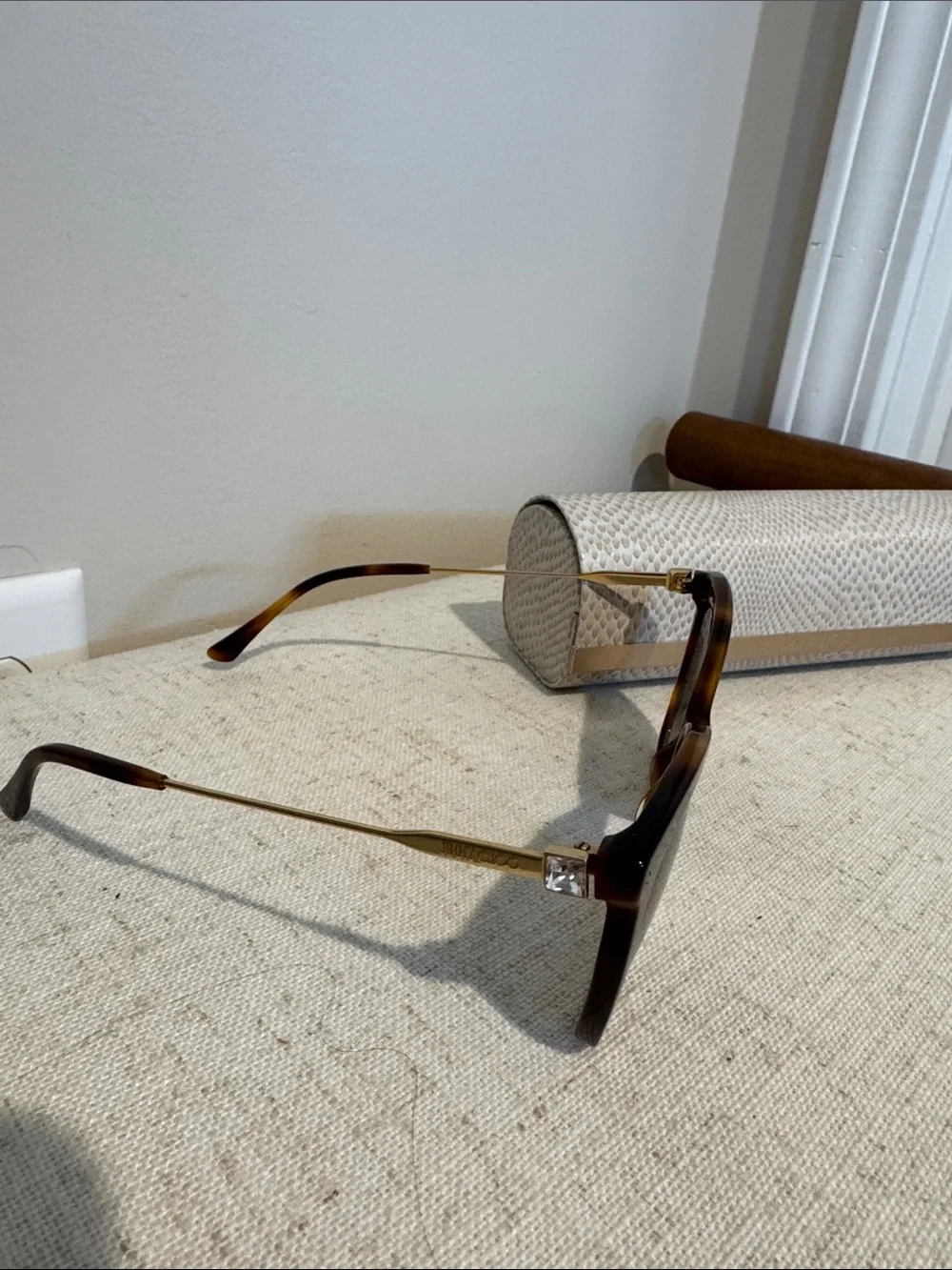 Jimmy Choo Tortoiseshell Cat-Eye Sunglasses - Brown/Gold Accents